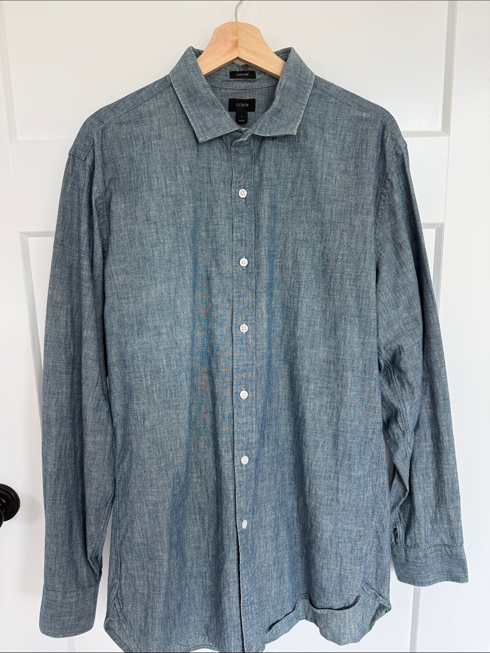 J. Crew Men's Blue Chambray Button-Down Shirt